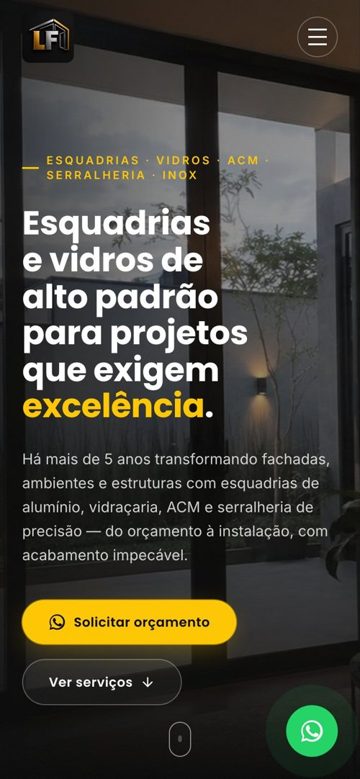 O mesmo site no celular